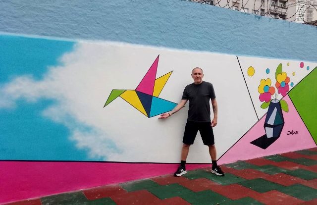 O Vôo das Cores no mural UME Lydia Federici