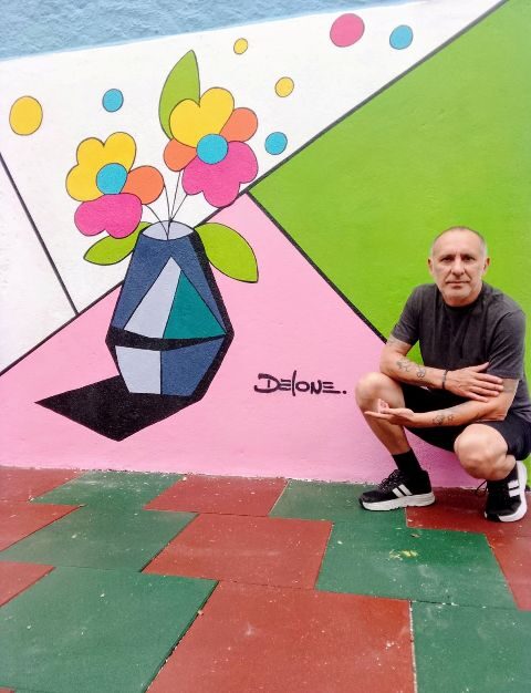 detalhe da obra O Vôo das Cores